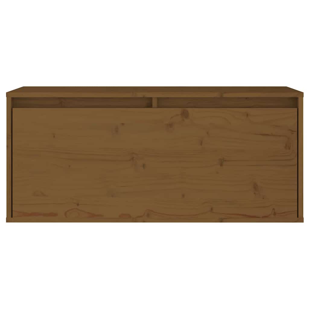 2 Piece TV Cabinet Set Honey Brown Solid Wood Pine