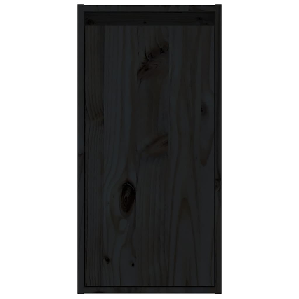 2 Piece TV Cabinet Set Black Solid Wood Pine
