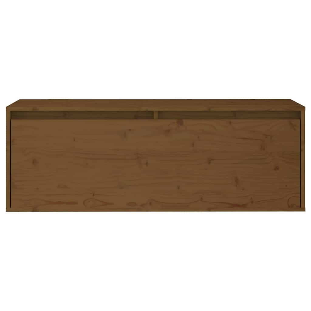 2 Piece TV Cabinet Set Honey Brown Solid Wood Pine
