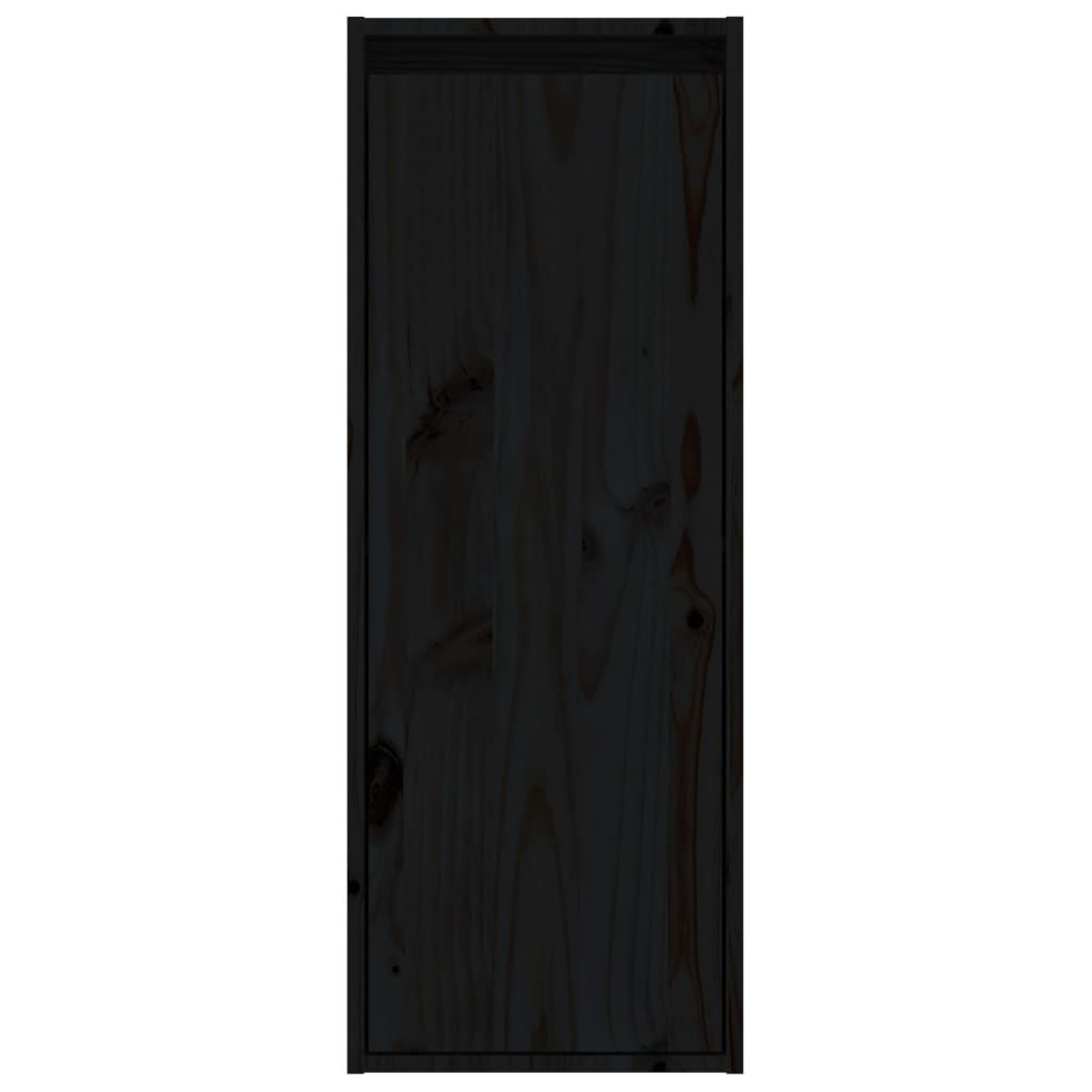 TV Cabinets 2 pcs Black Solid Wood Pine