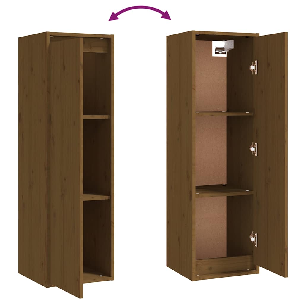 3 Piece TV Cabinet Set Honey Brown Solid Wood Pine