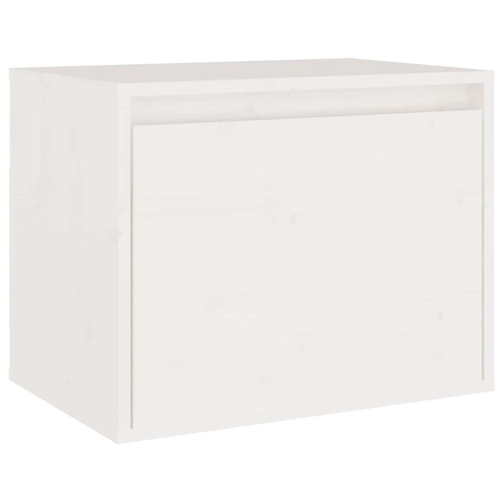 3 Piece TV Cabinet Set White Solid Wood Pine