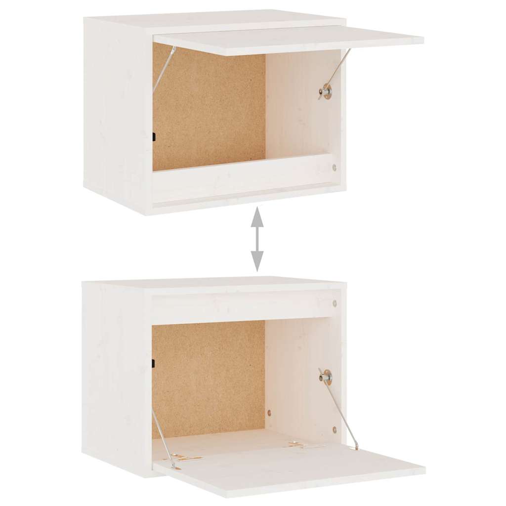 3 Piece TV Cabinet Set White Solid Wood Pine