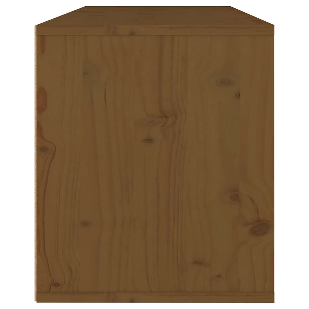 3 Piece TV Cabinet Set Honey Brown Solid Wood Pine