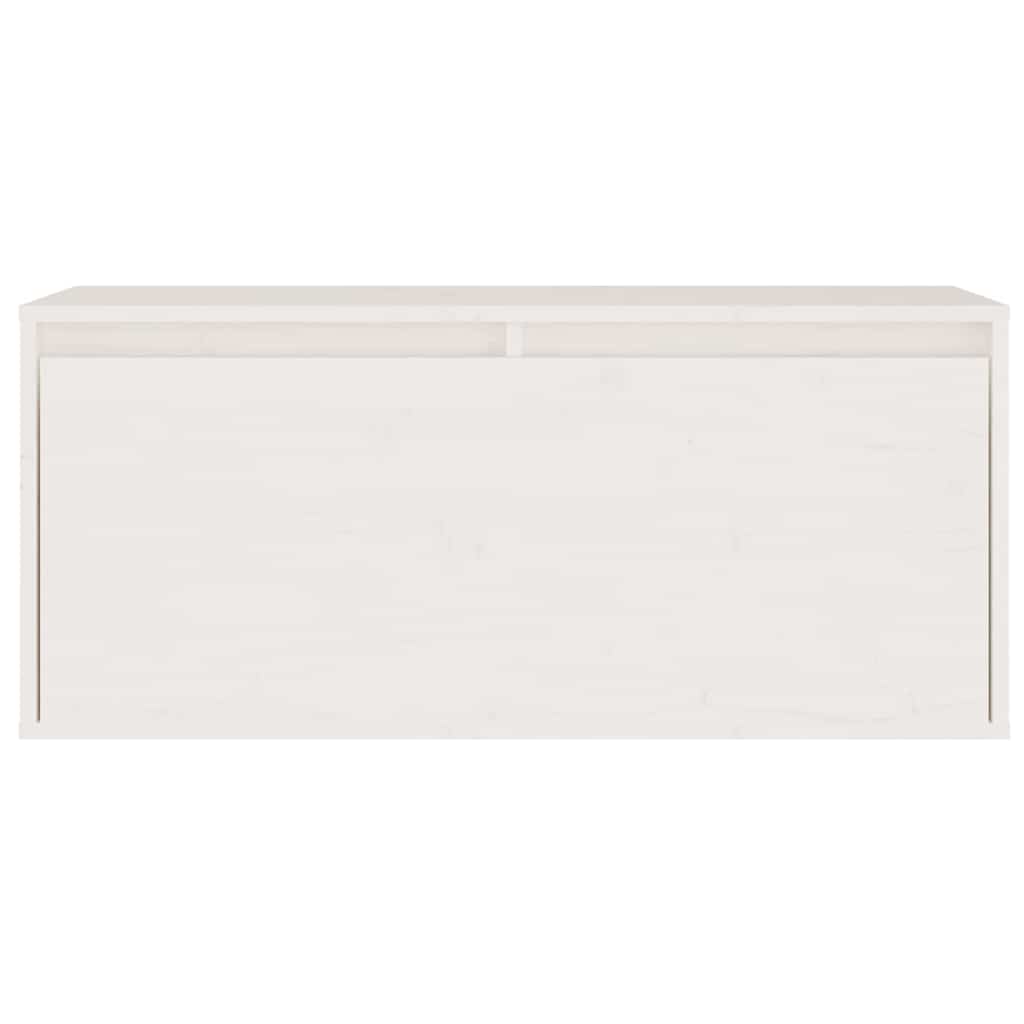 4 Piece TV Cabinet Set White Solid Wood Pine
