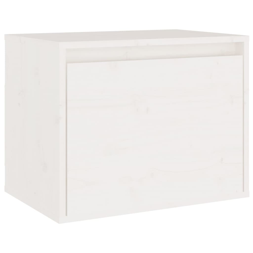 4 Piece TV Cabinet Set White Solid Wood Pine