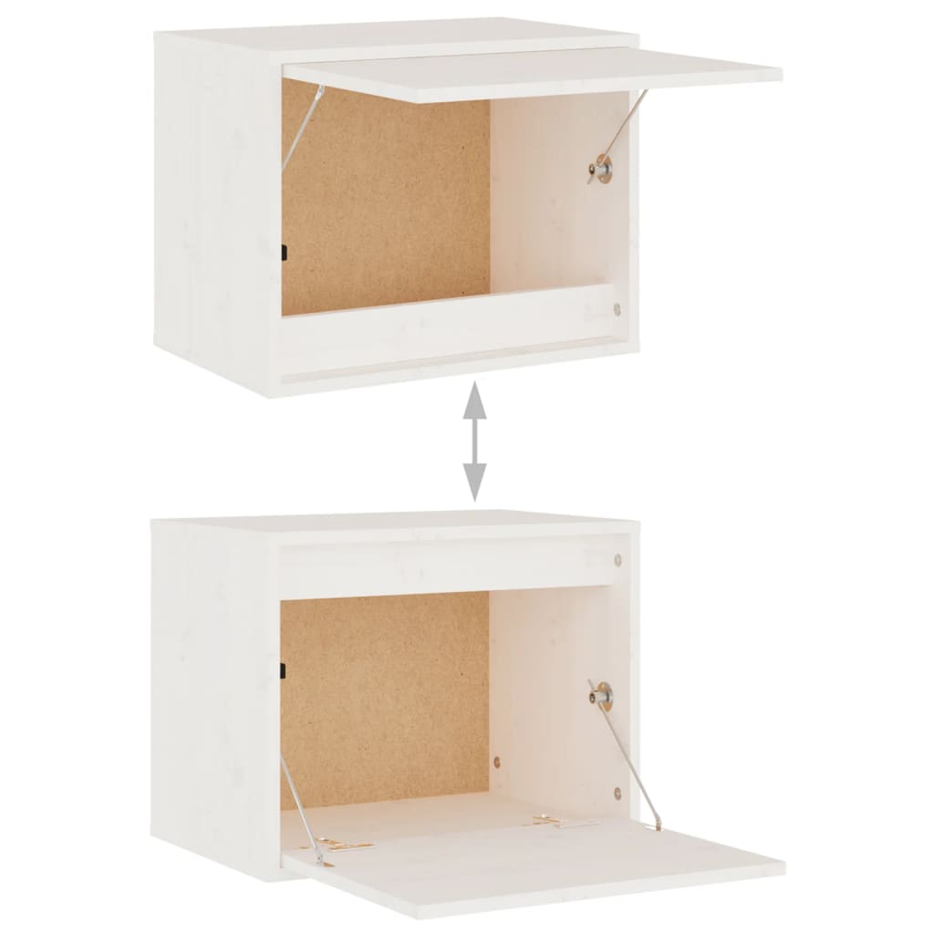 4 Piece TV Cabinet Set White Solid Wood Pine