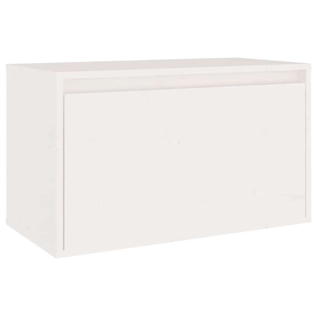 4 Piece TV Cabinet Set White Solid Wood Pine