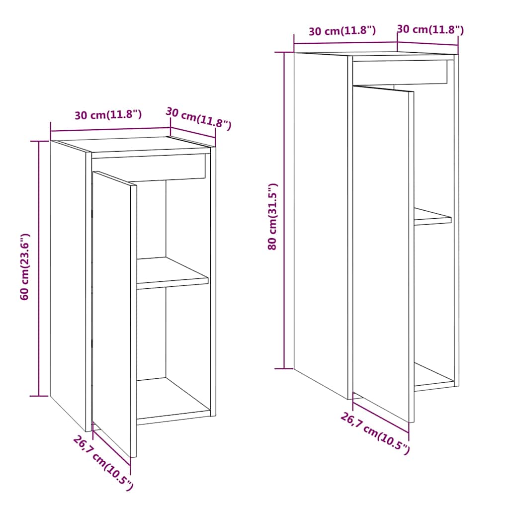 2 Piece TV Cabinet Set Solid Wood Pine
