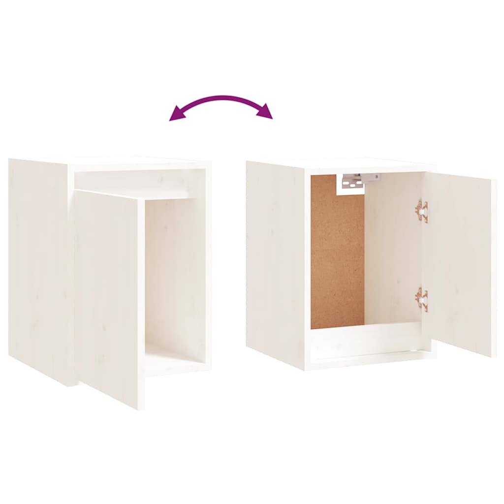 TV Cabinets 3 pcs White Solid Wood Pine