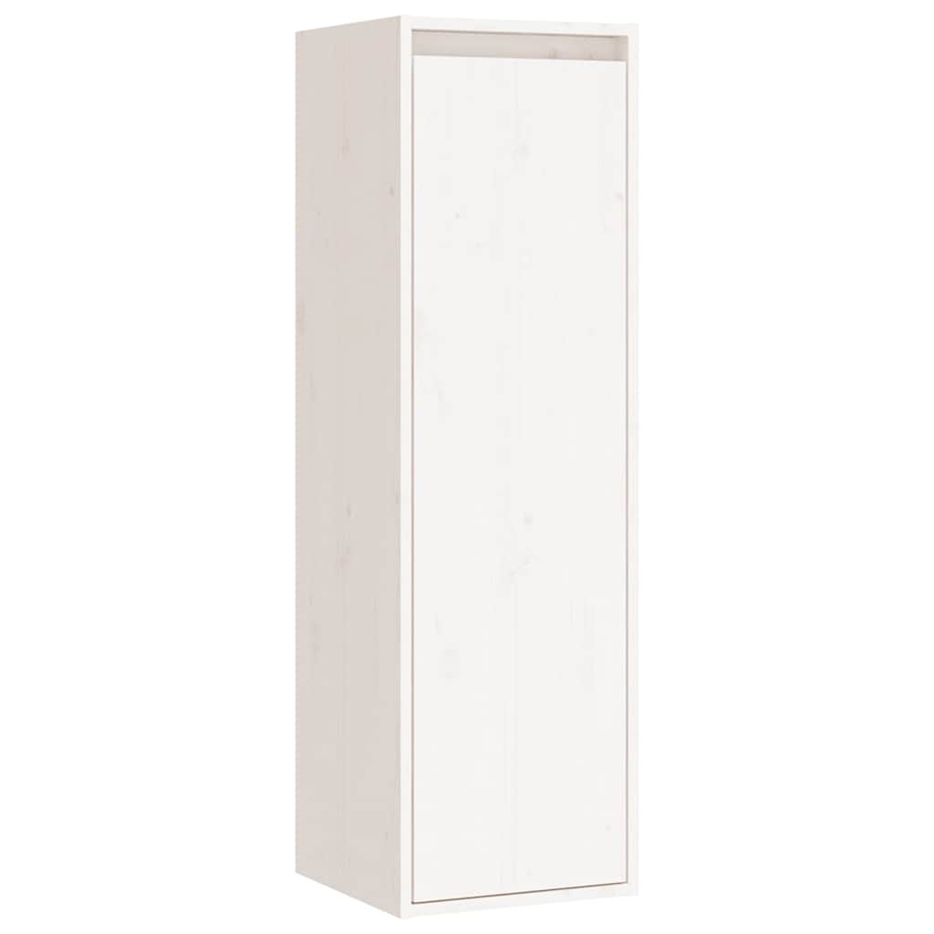 3 Piece TV Cabinet Set White Solid Wood Pine