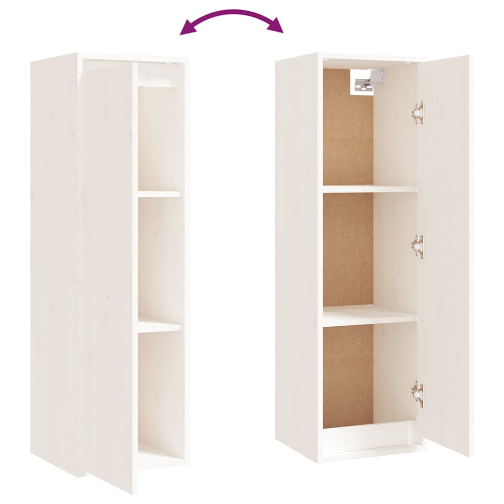 3 Piece TV Cabinet Set White Solid Wood Pine