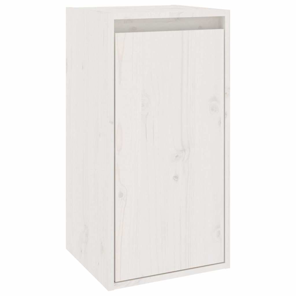 4 Piece TV Cabinet Set White Solid Wood Pine