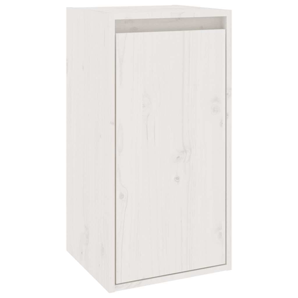 6 Piece TV Cabinet Set White Solid Wood Pine