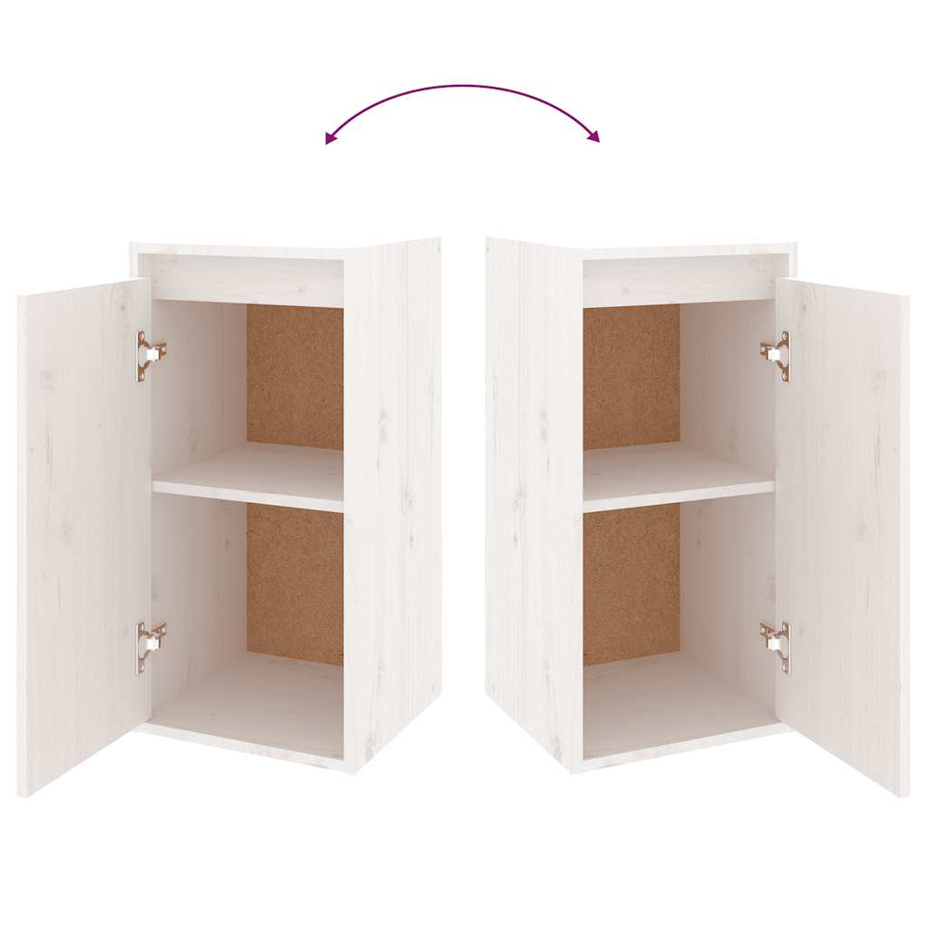 6 Piece TV Cabinet Set White Solid Wood Pine