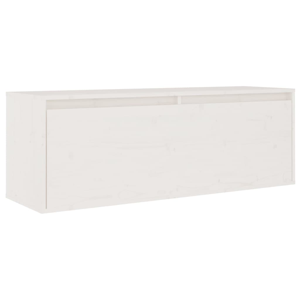 5 Piece TV Cabinet Set White Solid Wood Pine