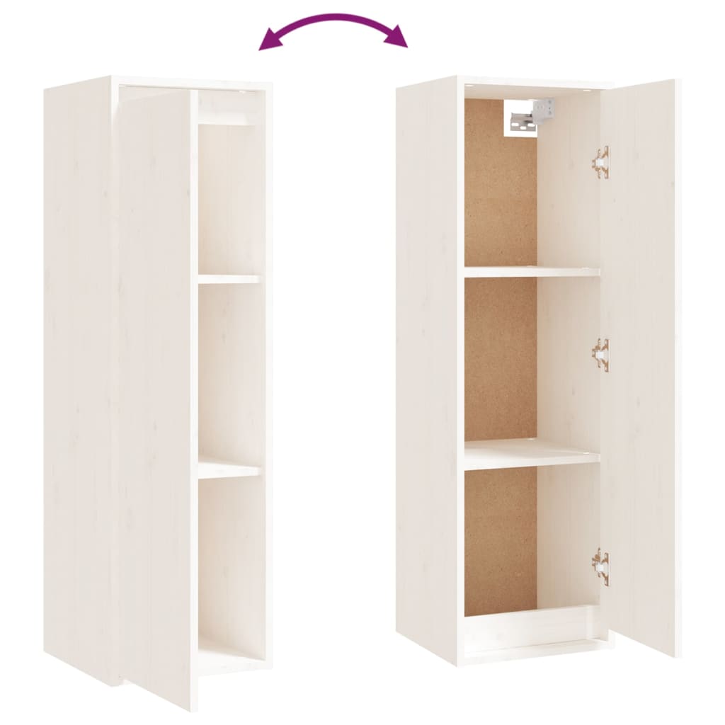 5 Piece TV Cabinet Set White Solid Wood Pine