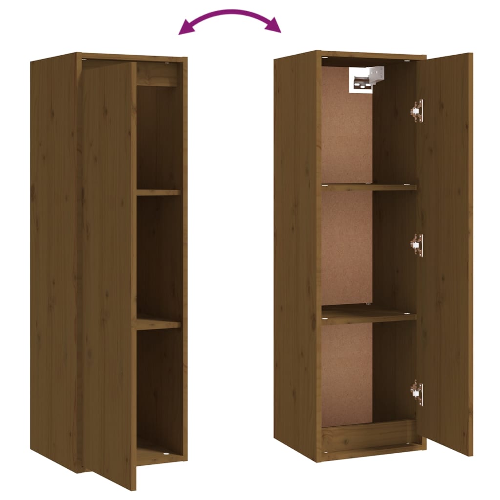 5 Piece TV Cabinet Set Honey Brown Solid Wood Pine