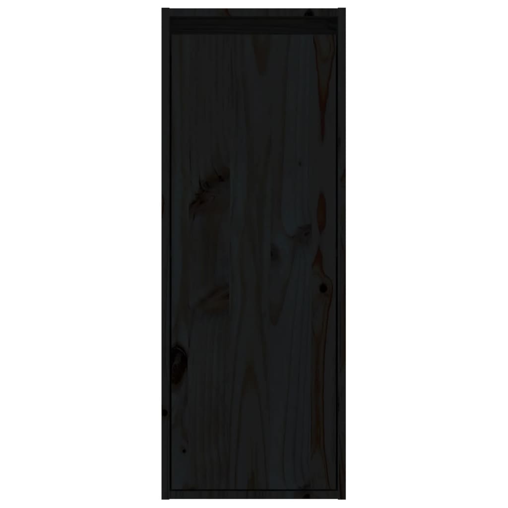 TV Cabinets 4 pcs Black Solid Wood Pine