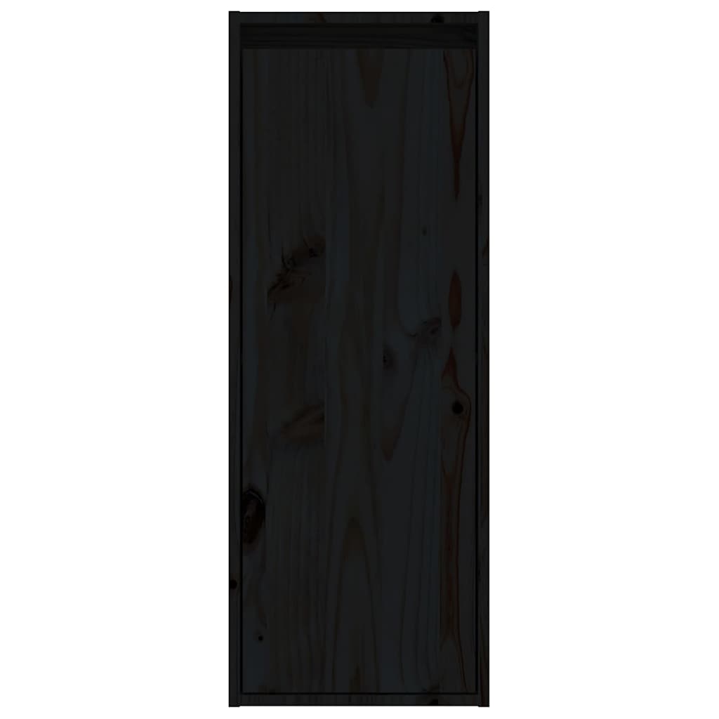 4 Piece TV Cabinet Set Black Solid Wood Pine
