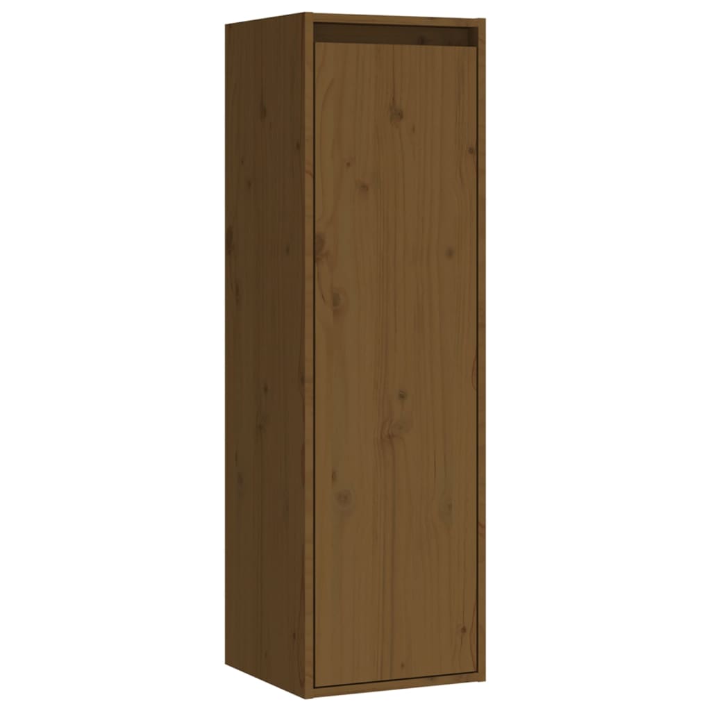 4 Piece TV Cabinet Set Honey Brown Solid Wood Pine