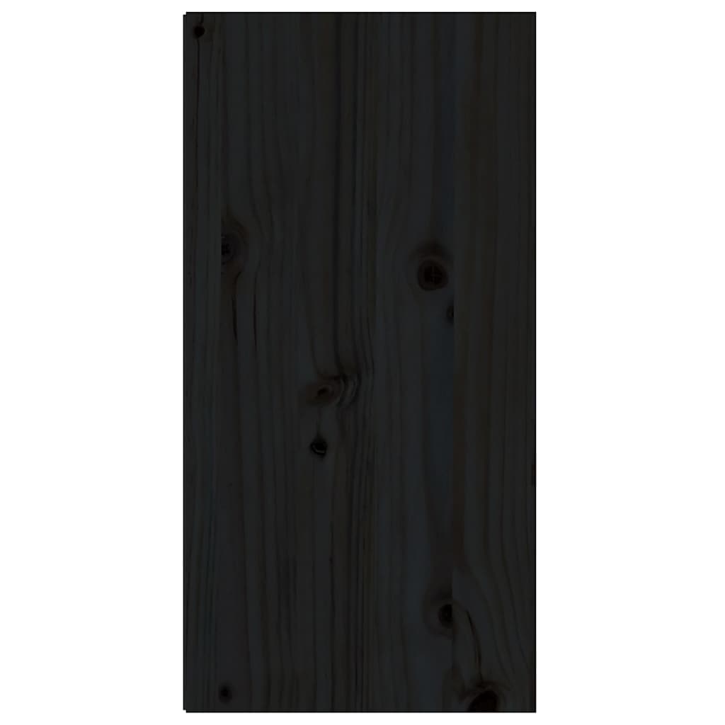 6 Piece TV Cabinet Set Black Solid Wood Pine