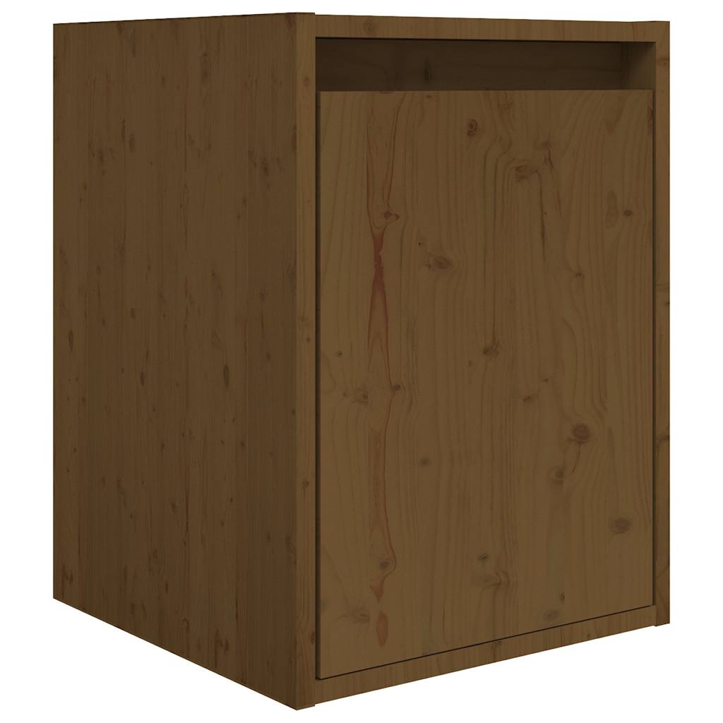 5 Piece TV Cabinet Set Honey Brown Solid Wood Pine