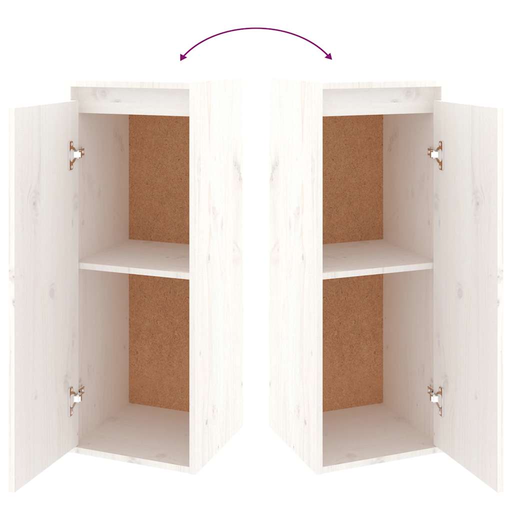 TV Cabinets 4 pcs White Solid Wood Pine