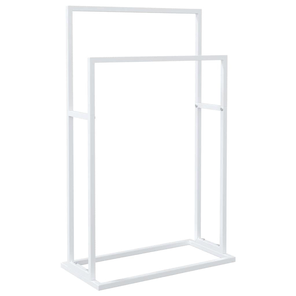 Freestanding Towel Rack White 48x24x78.5 cm Iron