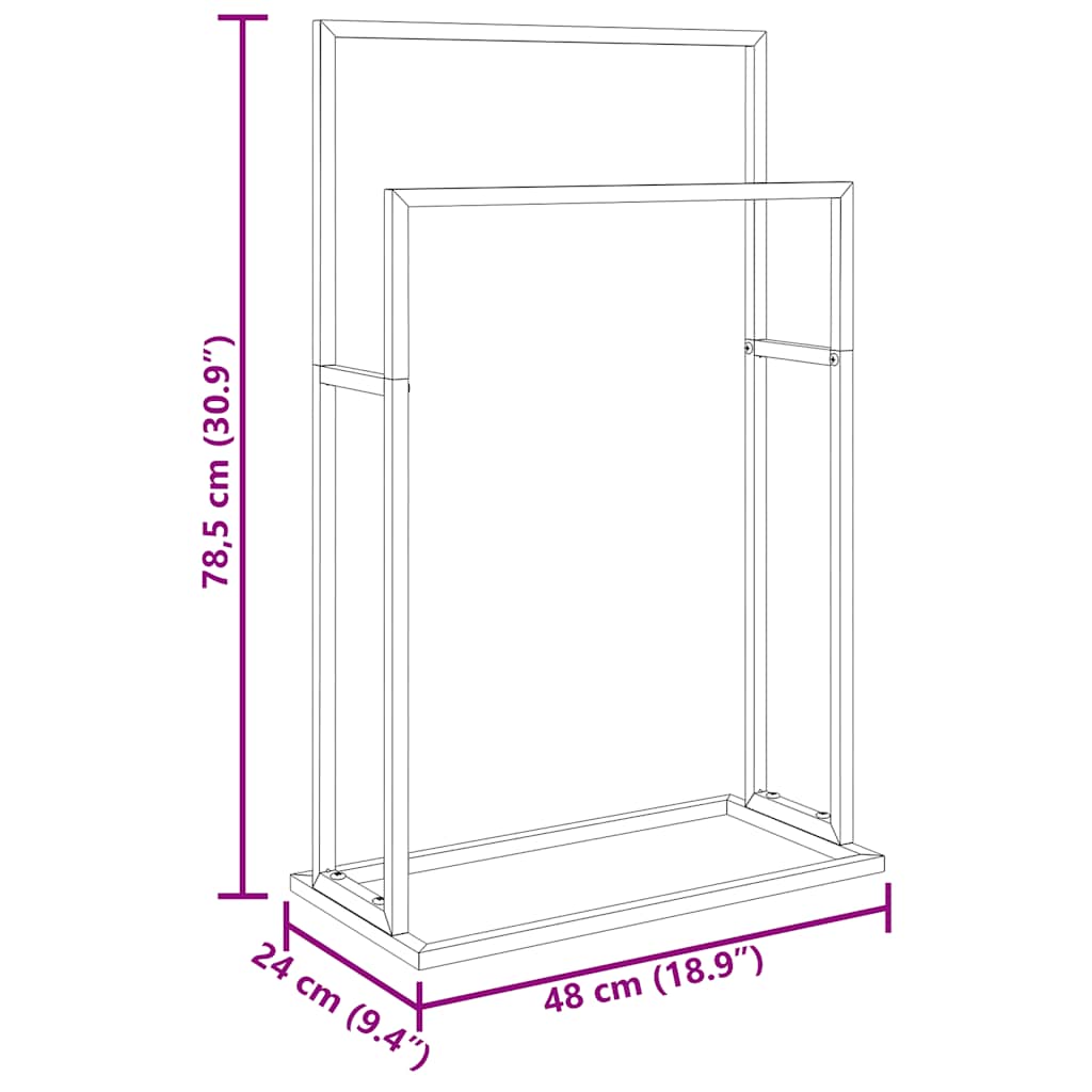 Freestanding Towel Rack Gold 48x24x78.5 cm Iron