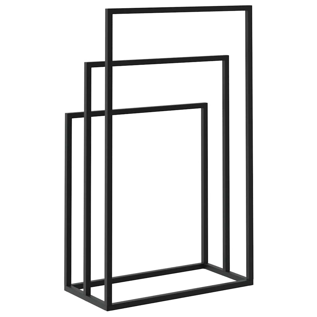 Freestanding Towel Rack Black 48x24x79 cm Iron