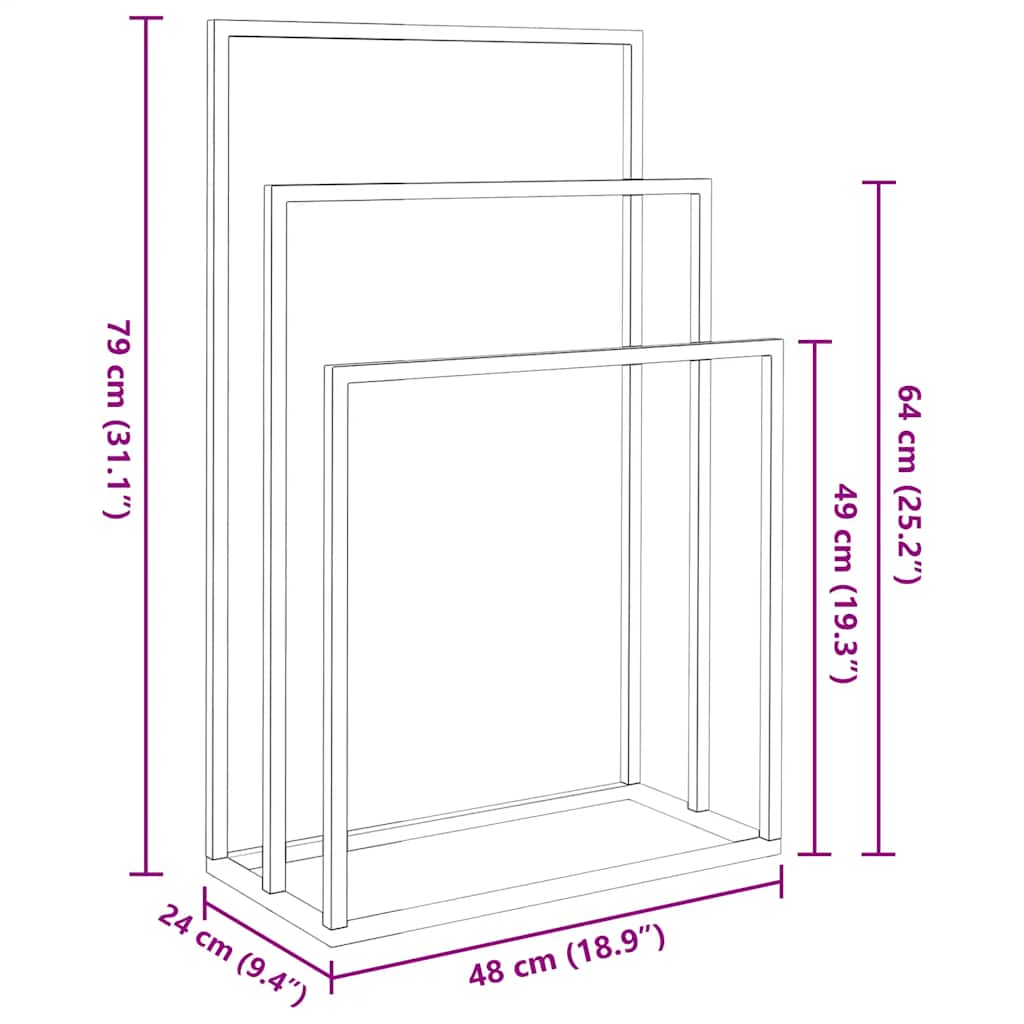 Freestanding Towel Rack White 48x24x79 cm Iron