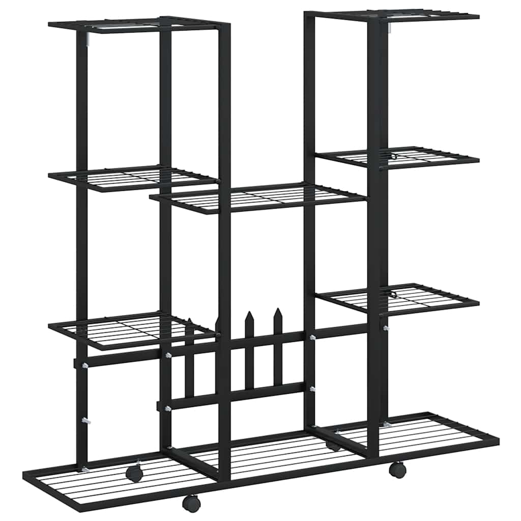Flower Stand with Wheels 94.5x24.5x91.5 cm Black Iron