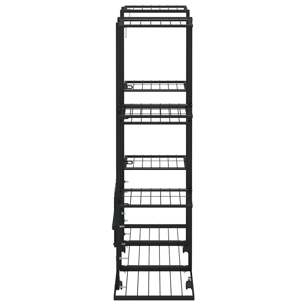 Flower Stand with Wheels 94.5x24.5x91.5 cm Black Iron