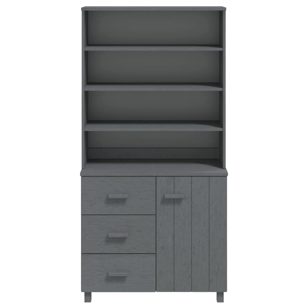 Highboard "HAMAR" Solid Wood Pine Dark Grey