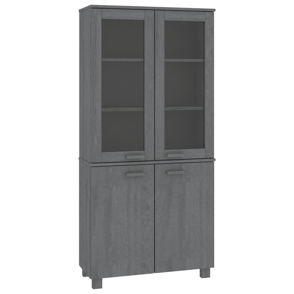 Highboard "HAMAR" Solid Wood Pine Dark Grey