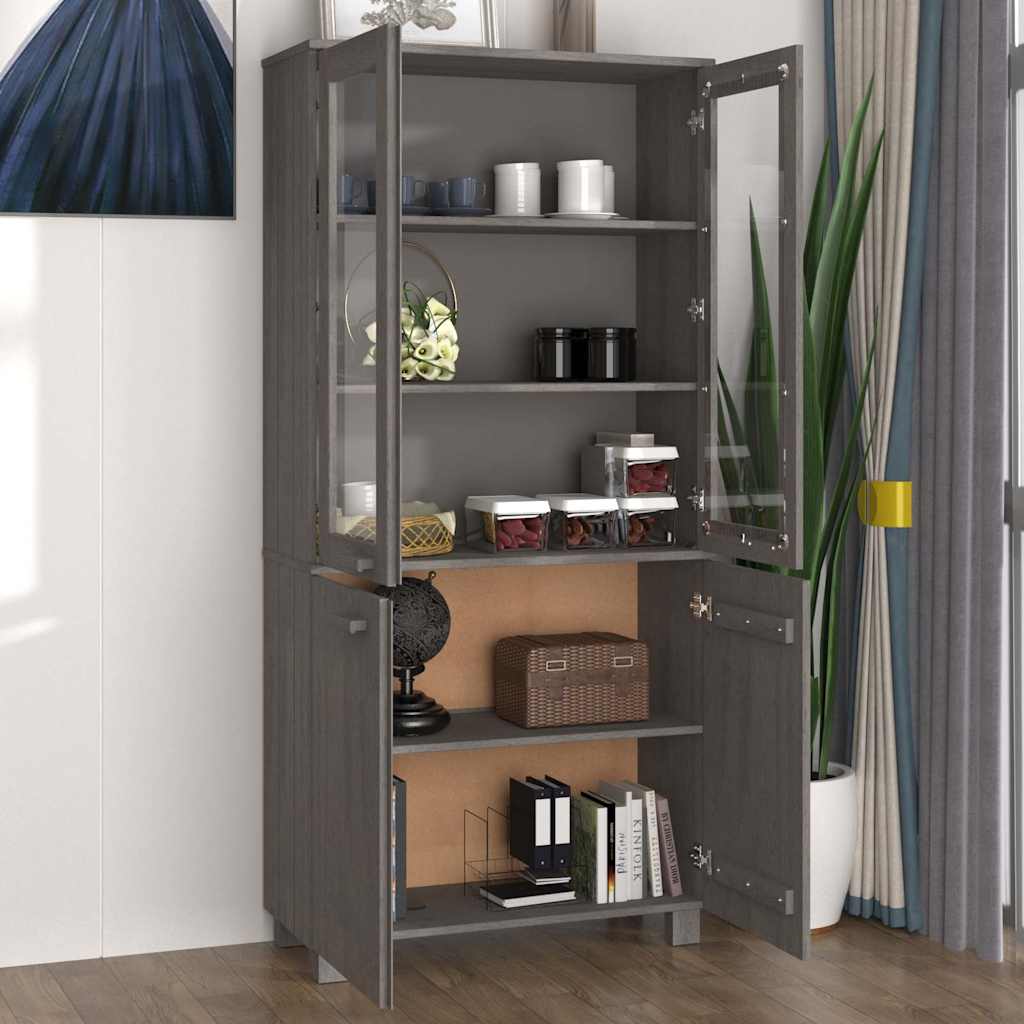 Highboard "HAMAR" Solid Wood Pine Light Grey