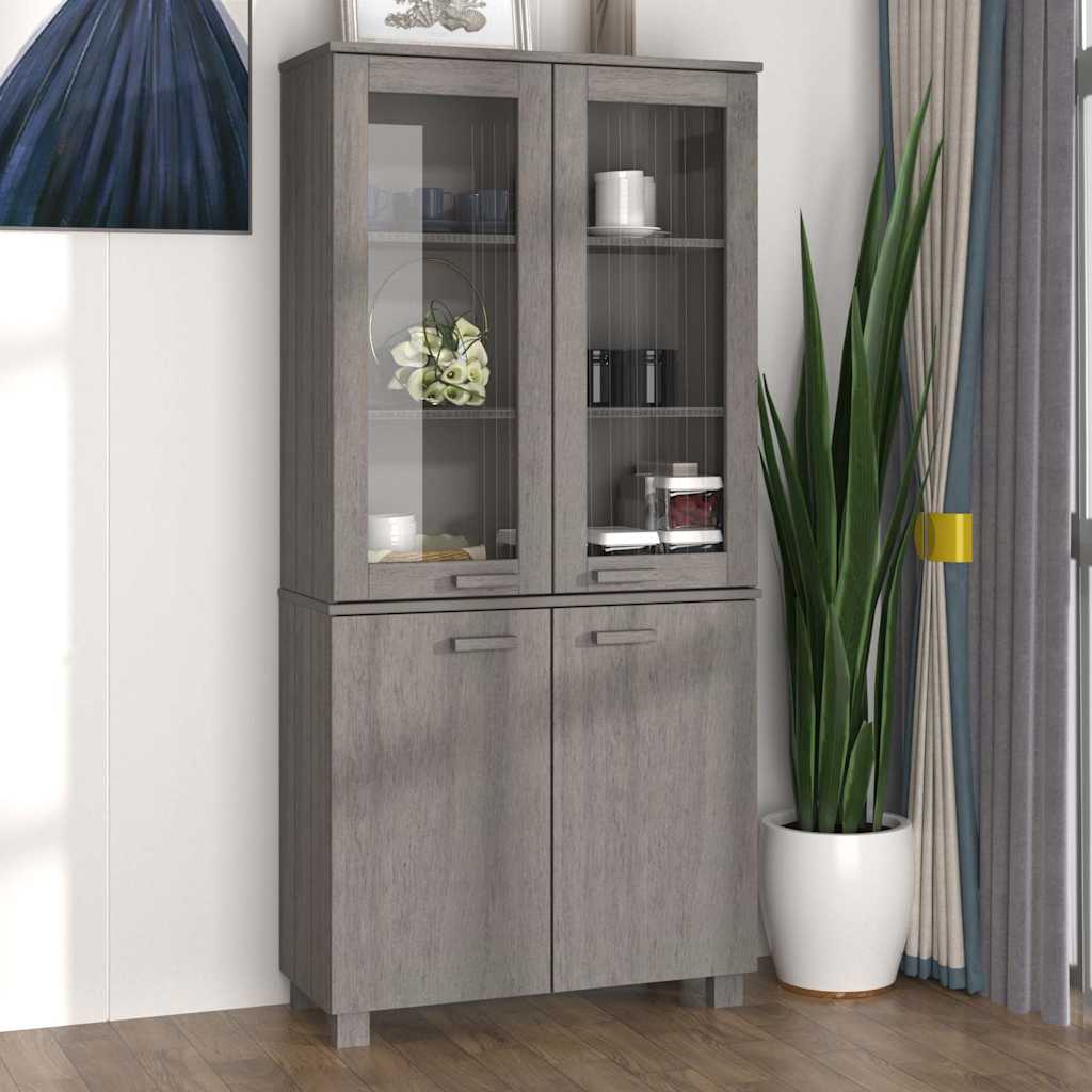 Highboard "HAMAR" Solid Wood Pine Light Grey