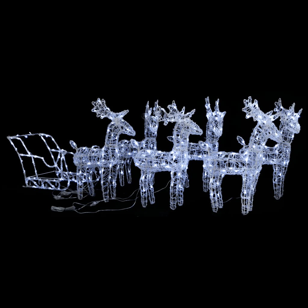 Reindeers & Sleigh Christmas Decoration 320 LEDs Acrylic