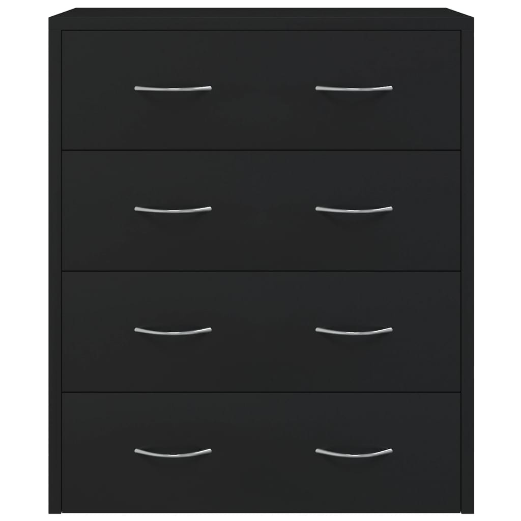 Sideboard with 4 Drawers 60x30.5x71 cm Black