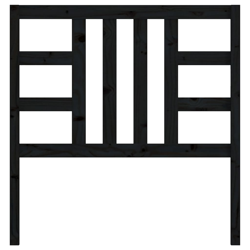 Bed Headboard Black 96 cm Solid Wood Pine