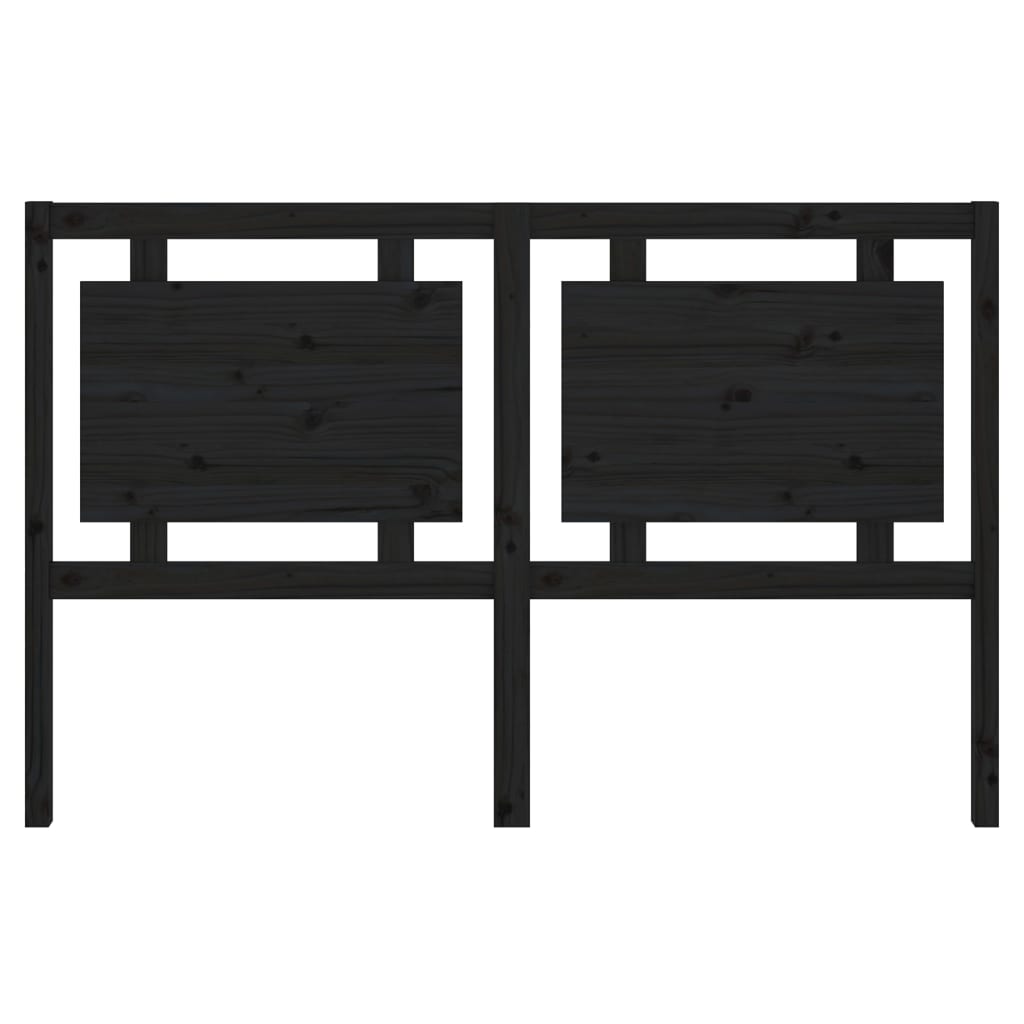Bed Headboard Black 155.5x4x100 cm Solid Wood Pine