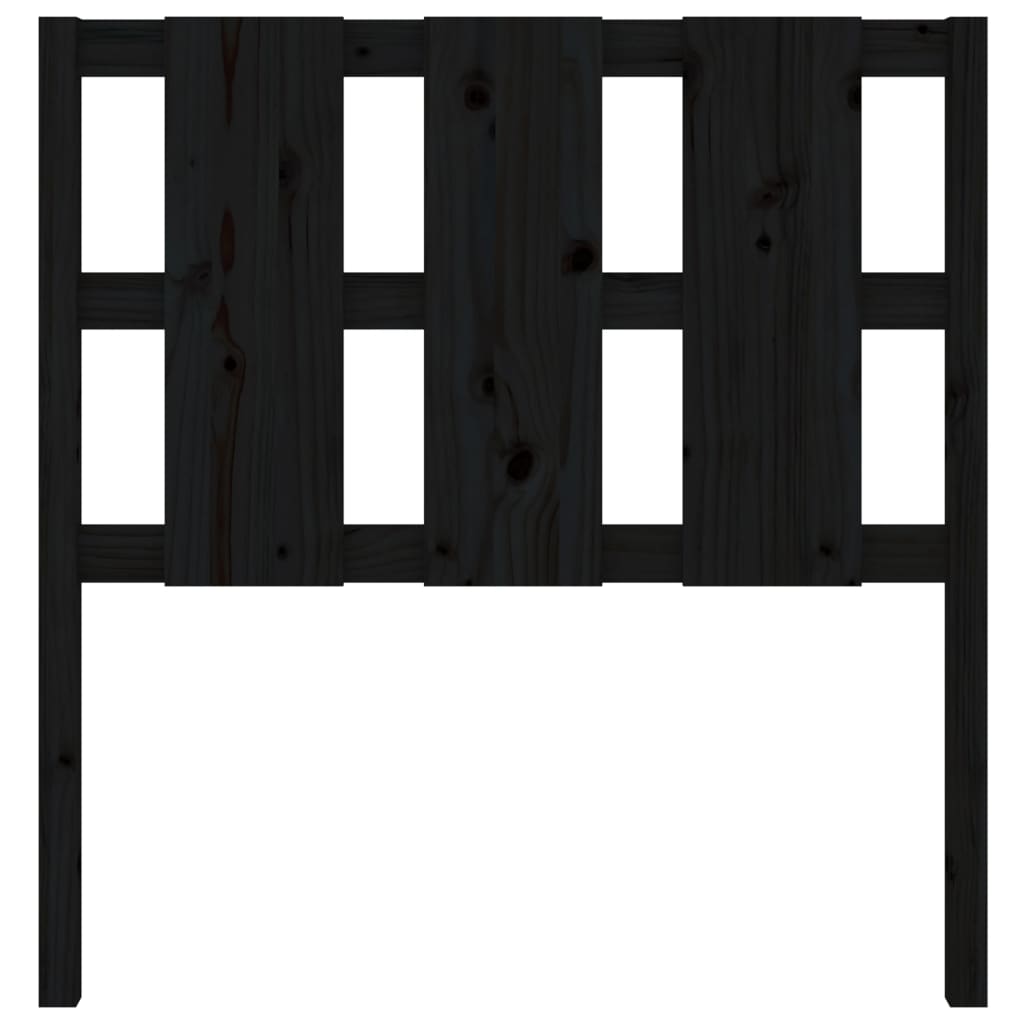 Bed Headboard Black 95.5 cm Solid Wood Pine