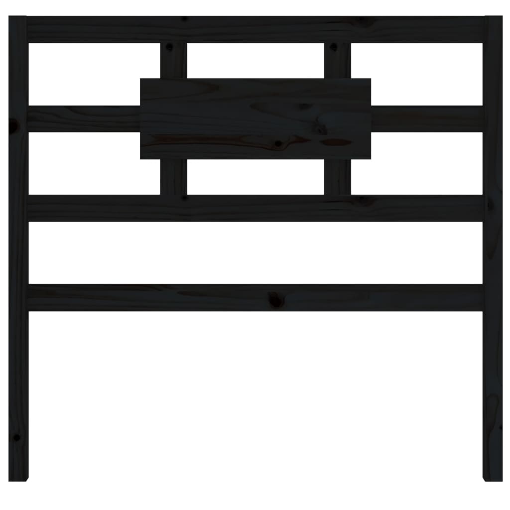 Bed Headboard Black 95.5 cm Solid Wood Pine