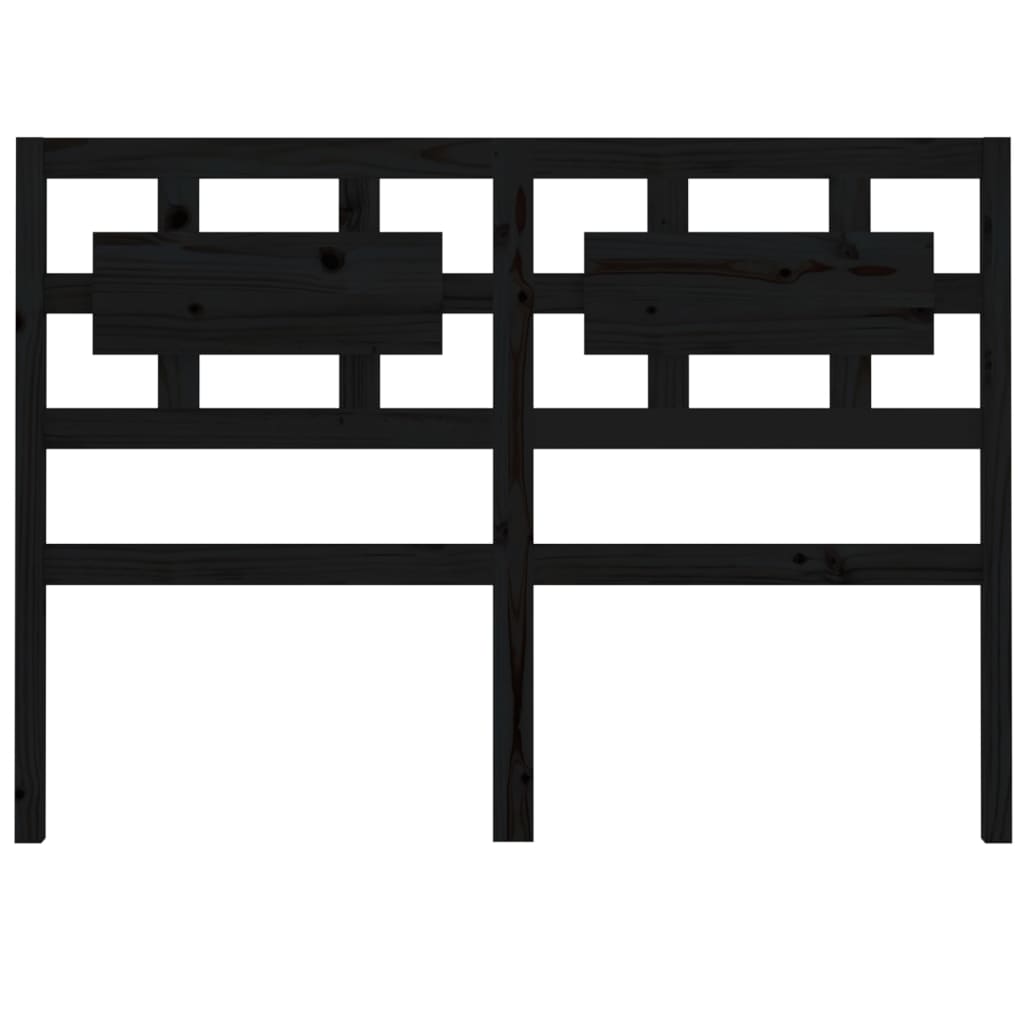 Bed Headboard Black 155.5 cm Solid Wood Pine
