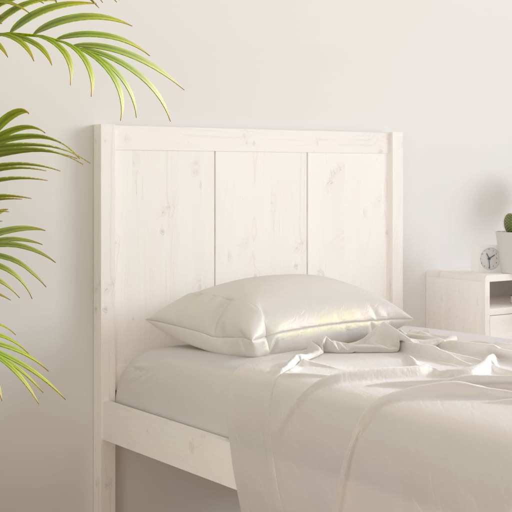 Bed Headboard White 95.5x4x100 cm Solid Pine Wood
