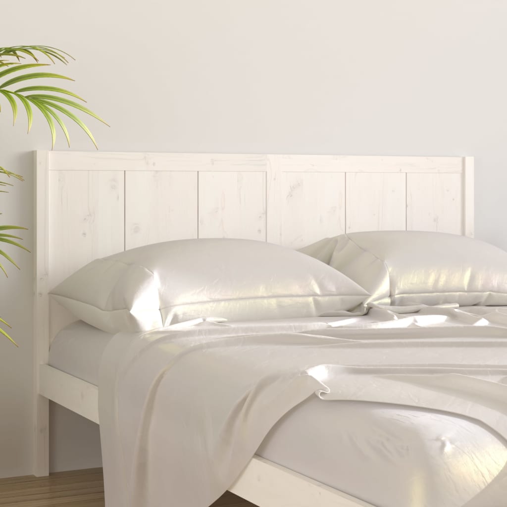 Bed Headboard White 185.5 cm Solid Pine Wood
