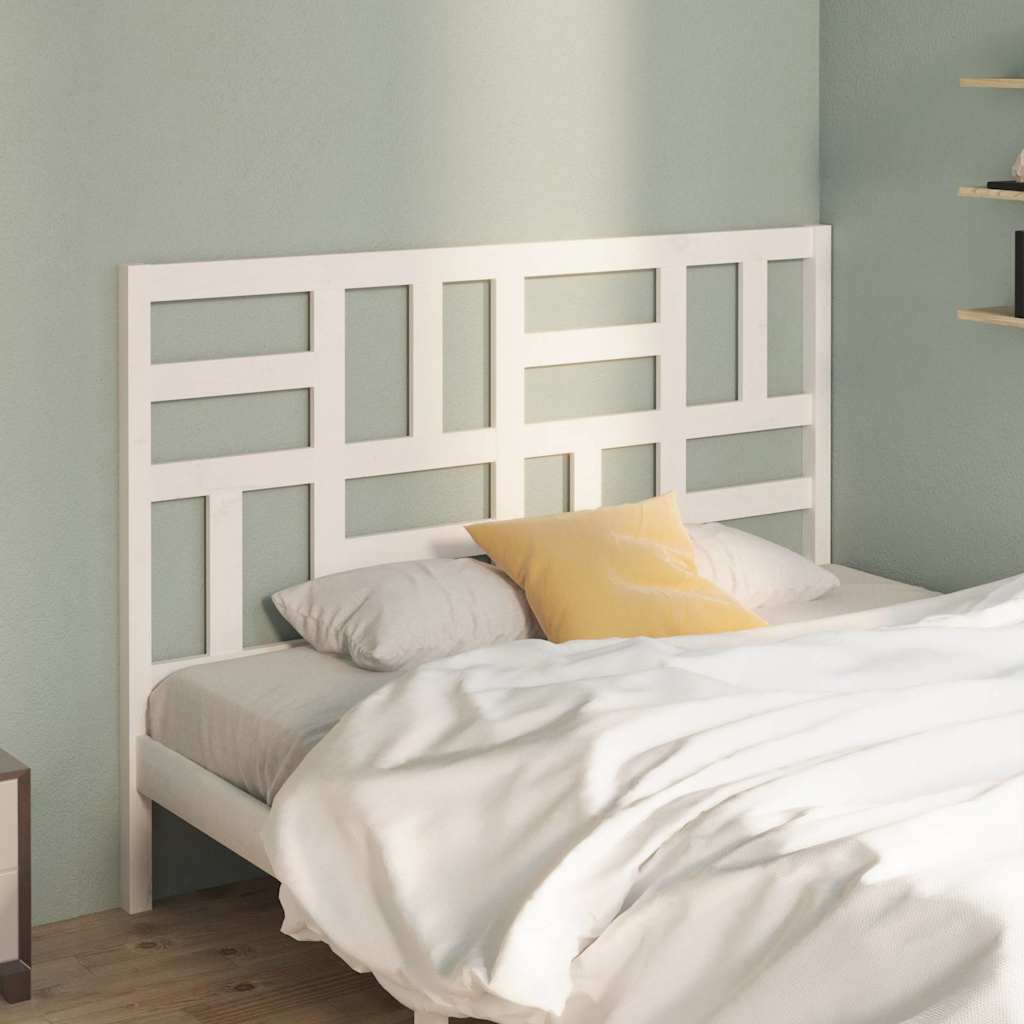 Bed Headboard White 156 cm Solid Wood Pine