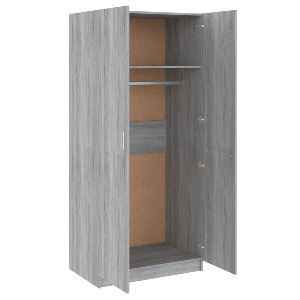 Wardrobe Grey Sonoma 80x52x180 cm Engineered Wood
