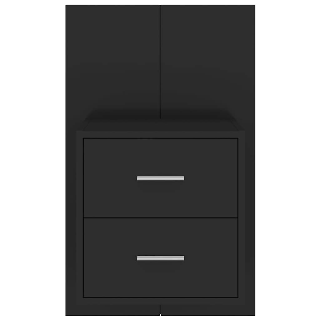 Wall-mounted Bedside Cabinet Black